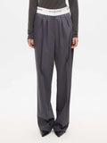Branded Waistband Trousers - Stålgrå