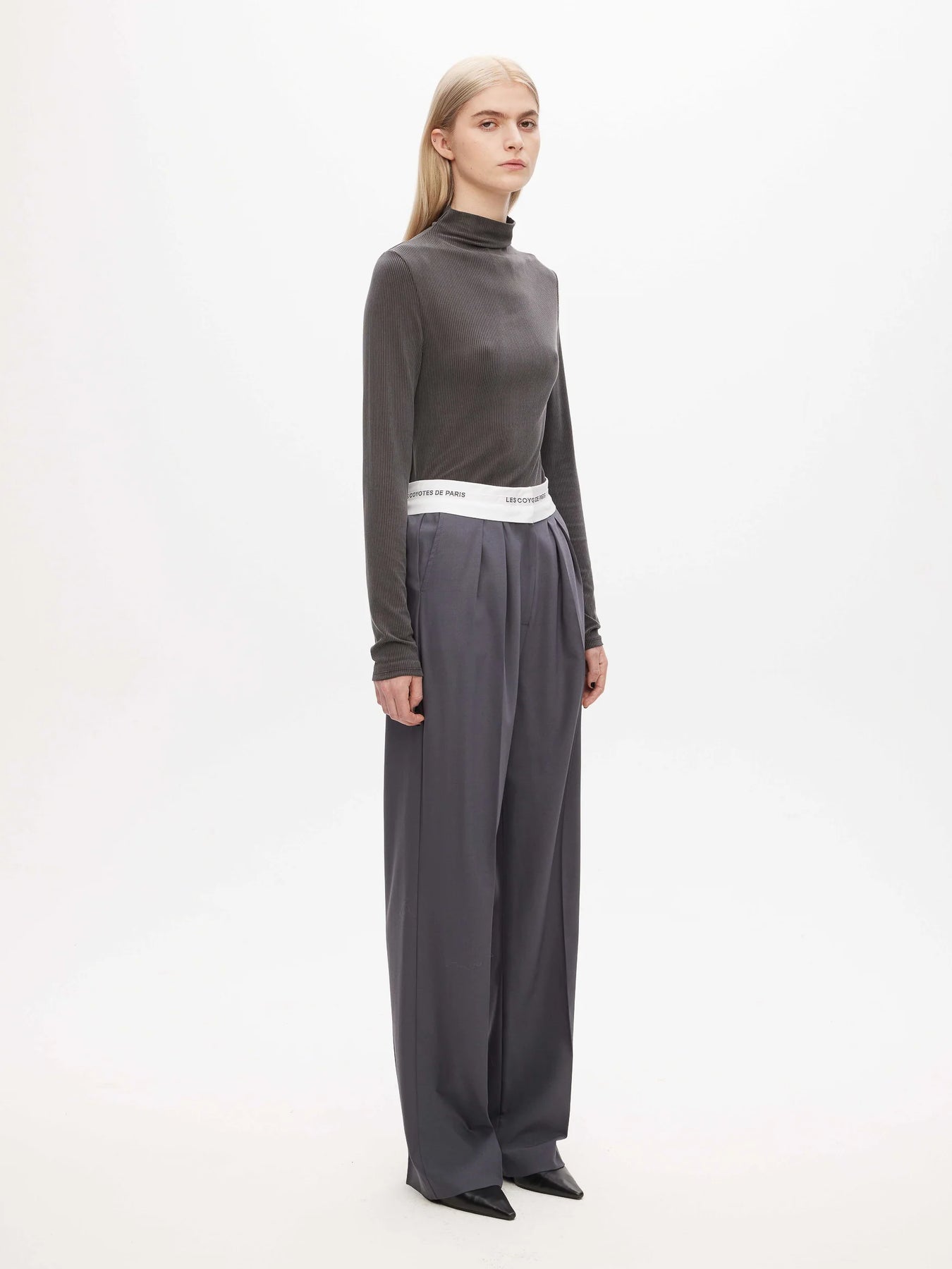 Branded Waistband Trousers - Stålgrå
