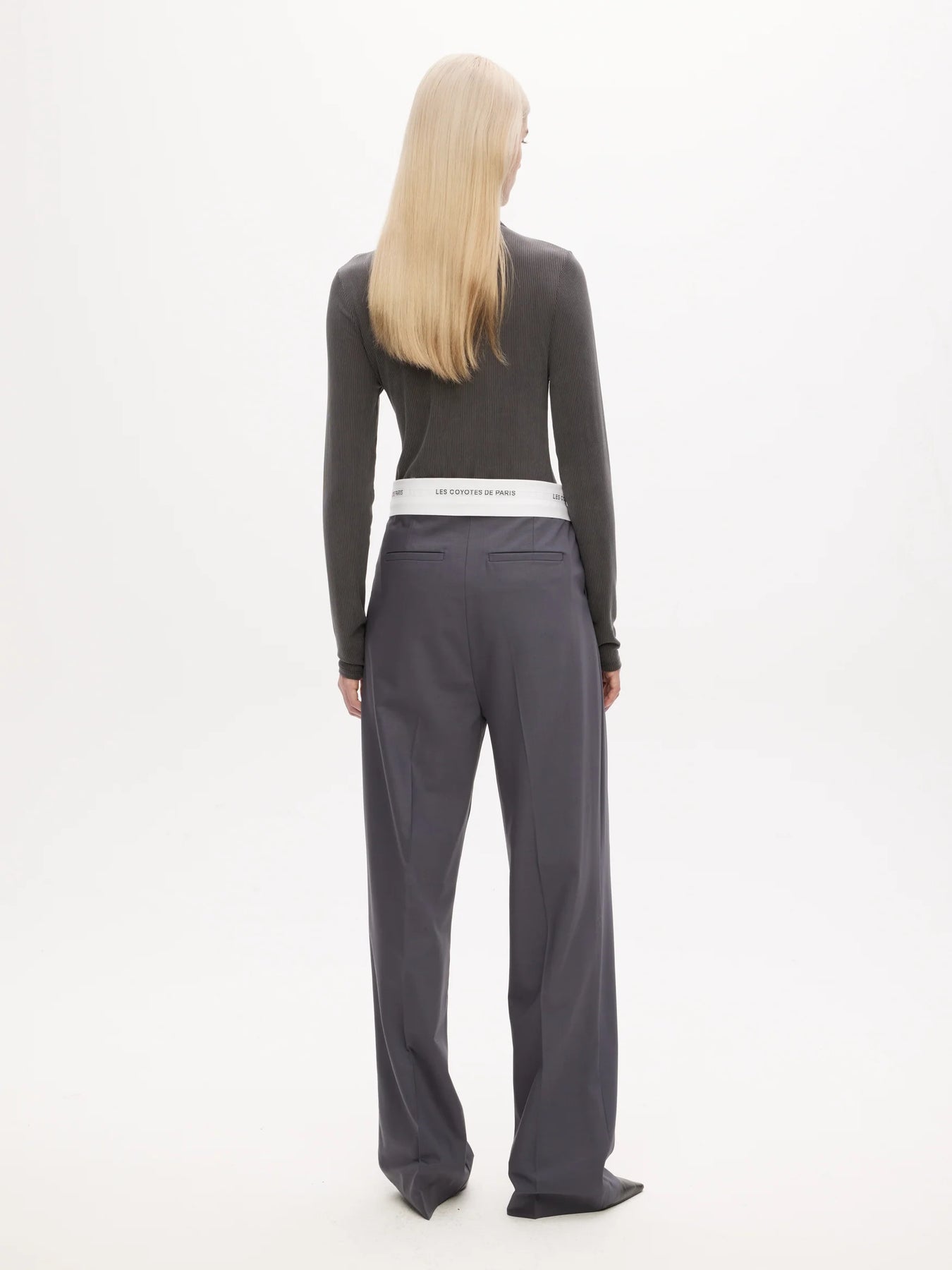 Branded Waistband Trousers - Stålgrå