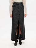 Long Denim Skirt - Deep Black Washed Denim