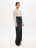 Long Denim Skirt - Deep Black Washed Denim