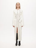 Rib Patchwork Dress - Off-White