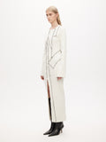 Rib Patchwork Dress - Off-White