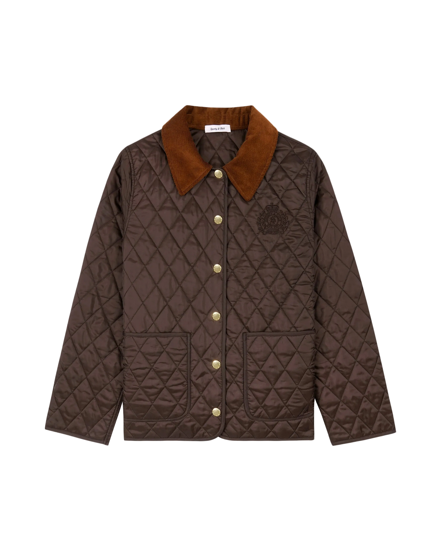 NY Crest Nylon Quilted Jacket - Brun