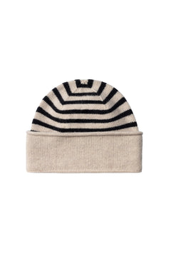 Marseille Turnup Beanie - Black Barley Stripe