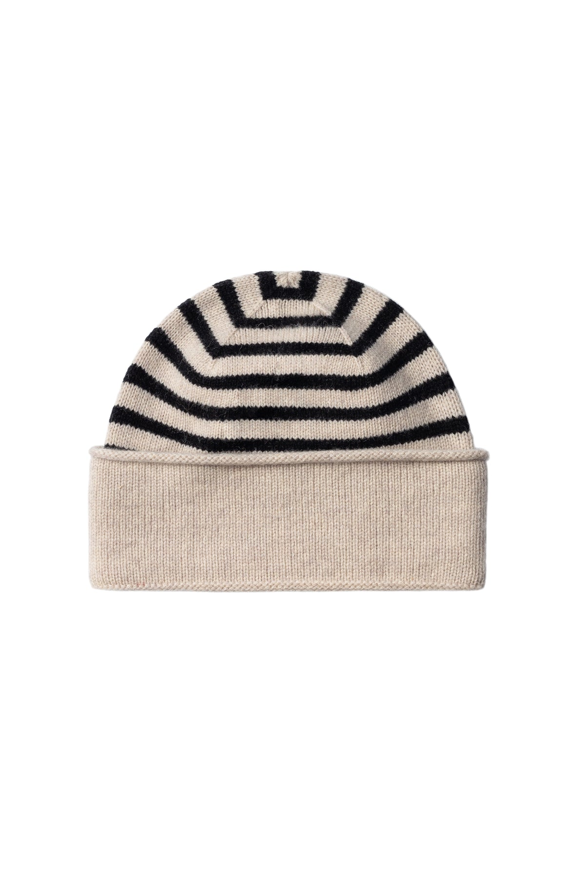 Marseille Turnup Beanie - Black Barley Stripe
