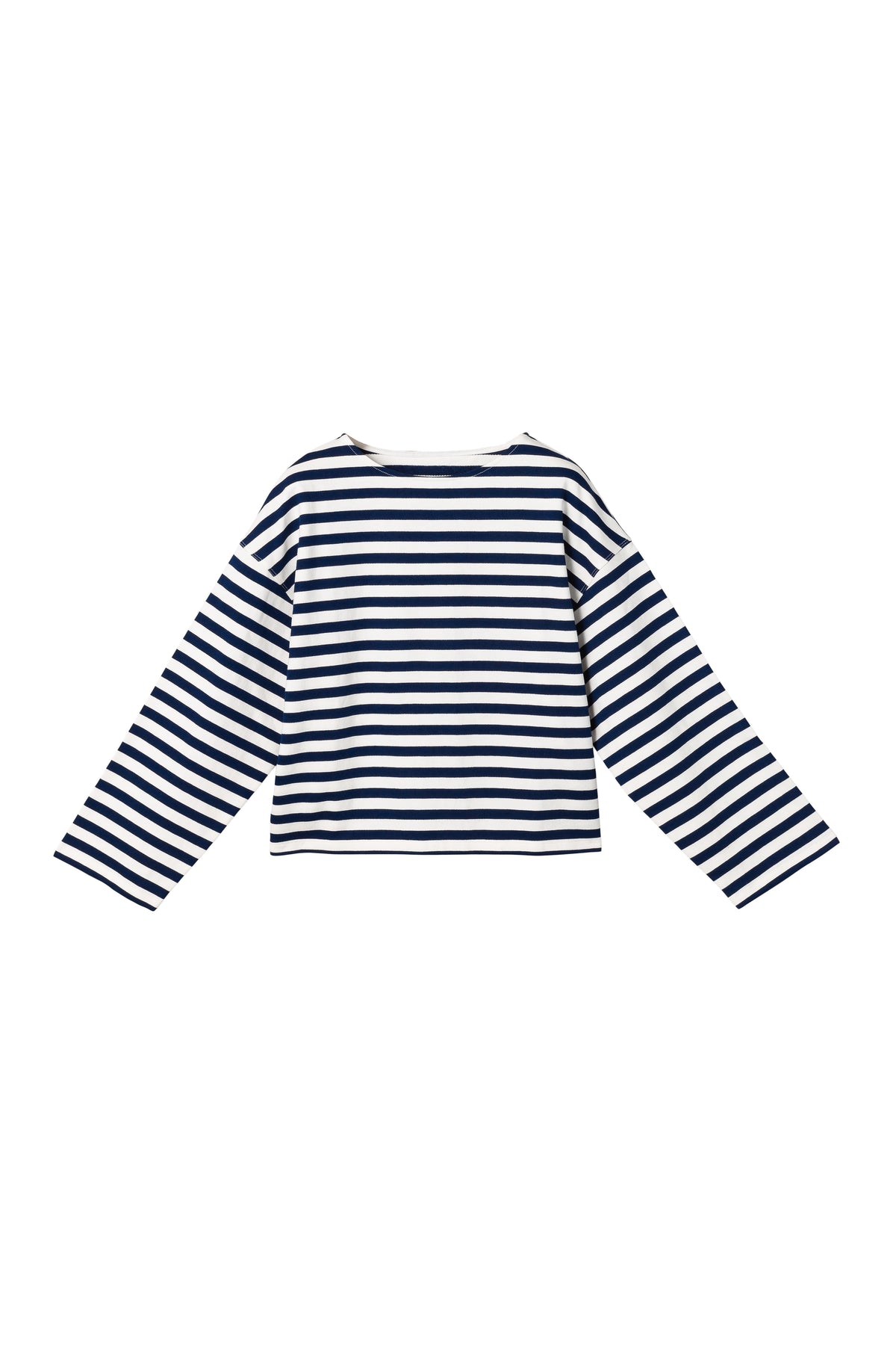 Breton Boatneck Longsleeve - Navy White Stripe