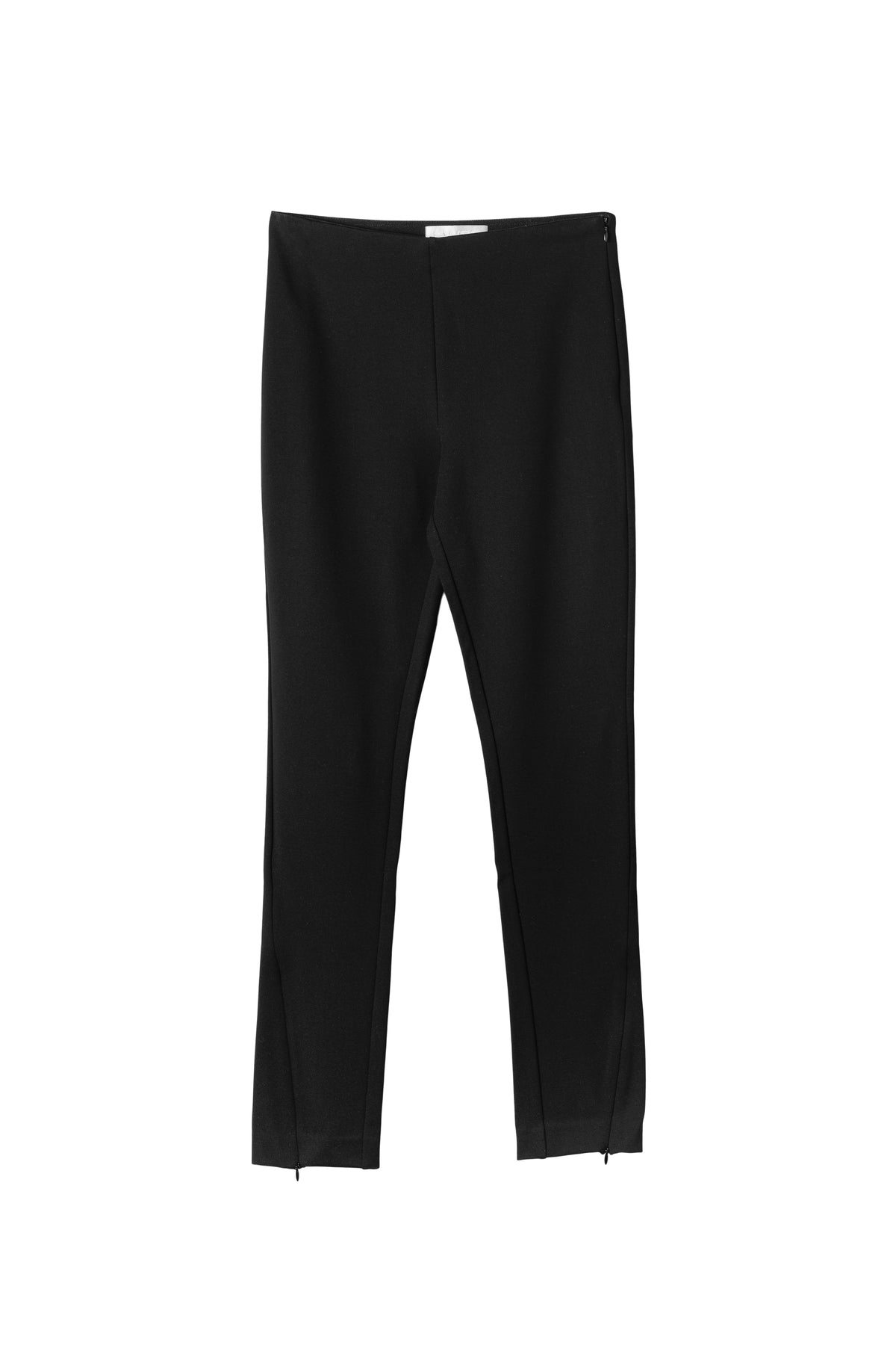 Stretch Zip Leggings - Jet Black