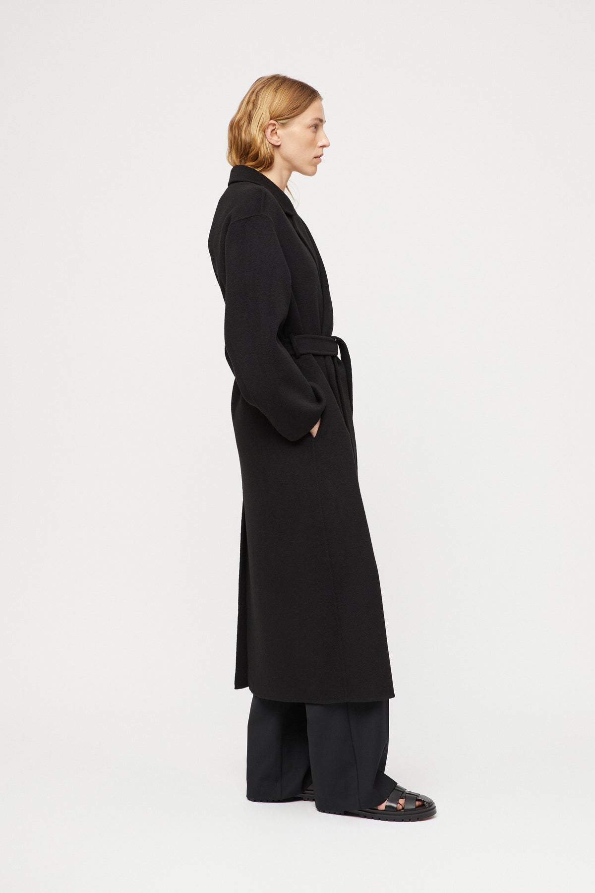 Double Wrap Coat - Svart