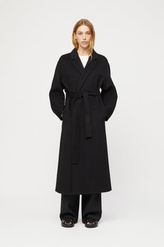 Double Wrap Coat - Jet Black