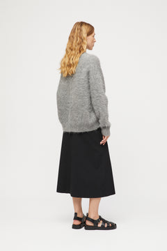 Mountain Oversized Furry Jumper - Grey Melange