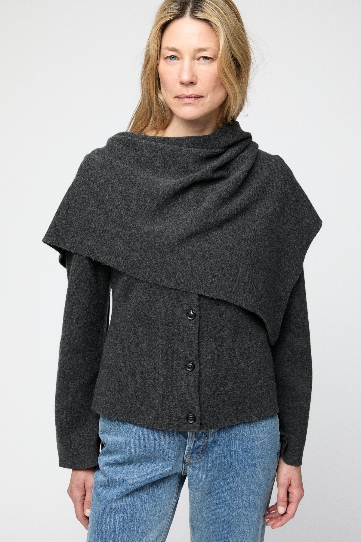 Milano Knit Wool Blazer - Graphite