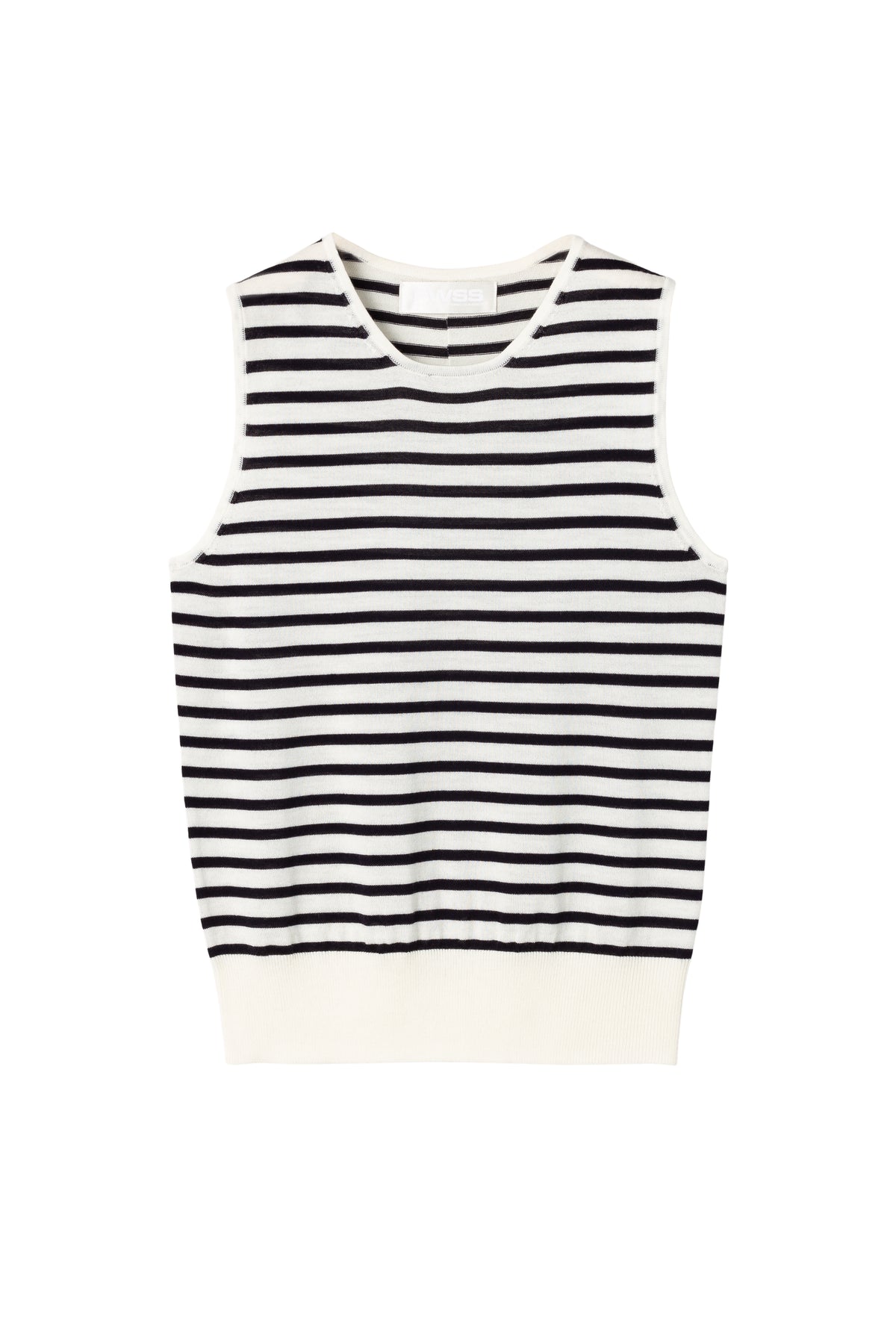 Classic Merino Tank - Cream Navy Stripe