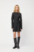 Bias Cut Mini Dress - Jet Black