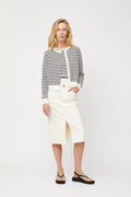 Classic Merino Tank - Cream Navy Stripe