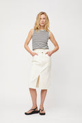 Classic Merino Tank - Cream Navy Stripe