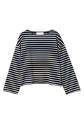 Breton Boatneck Longsleeve - Navy Cream Stripe