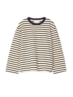 Breton Crewneck Long Sleeve - Cream Navy Stripe