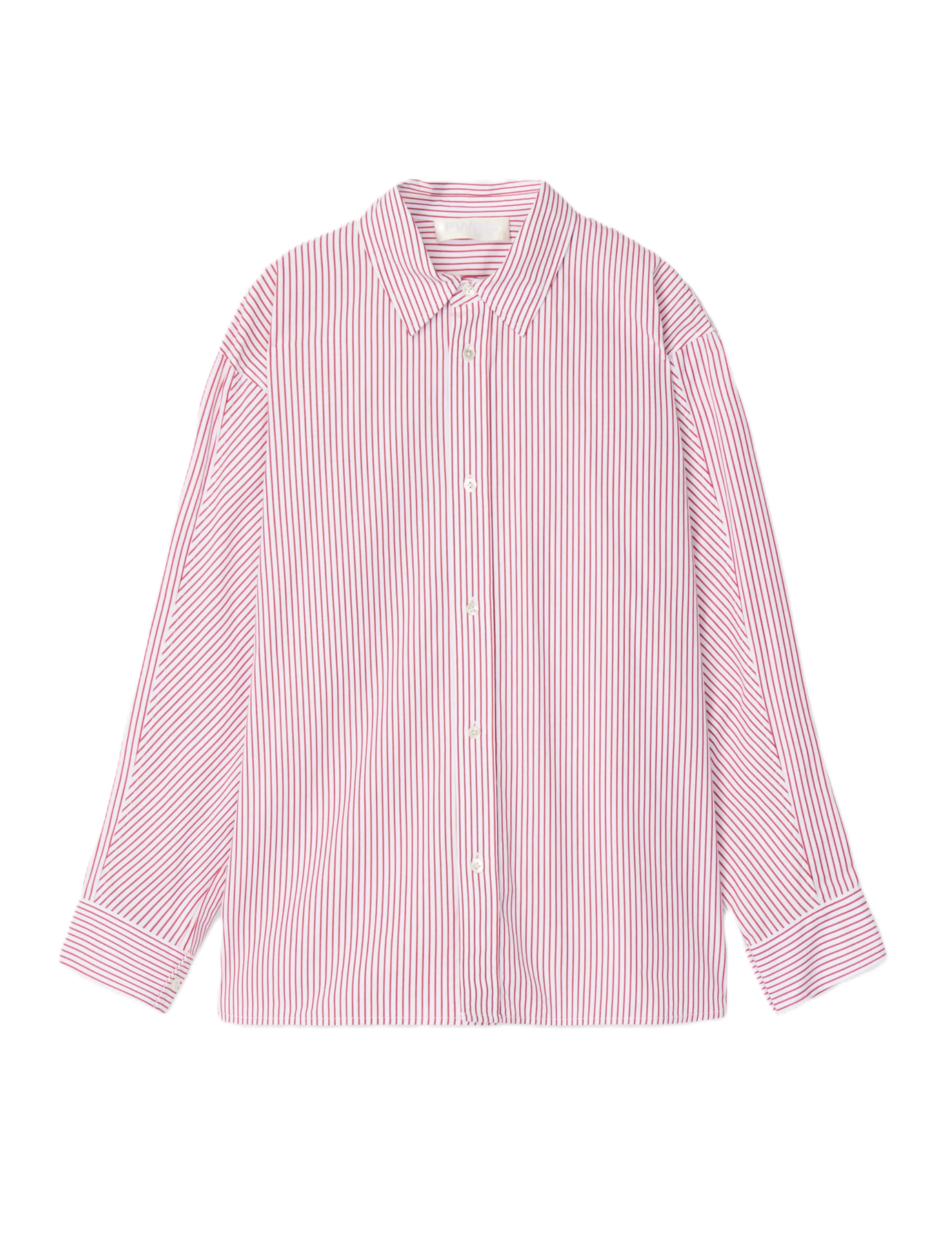 Coastal Shirt - White Red Pinstripe