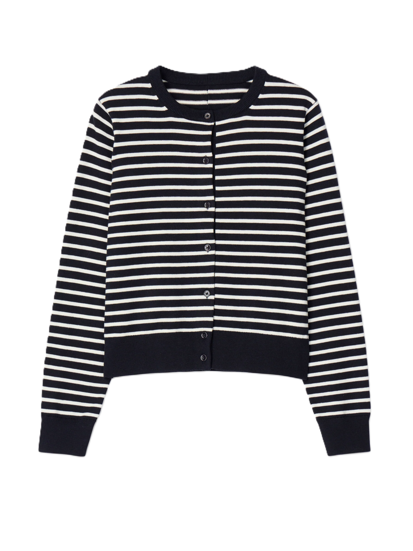 Cotton Cashmere Cardigan - Cream Stripe