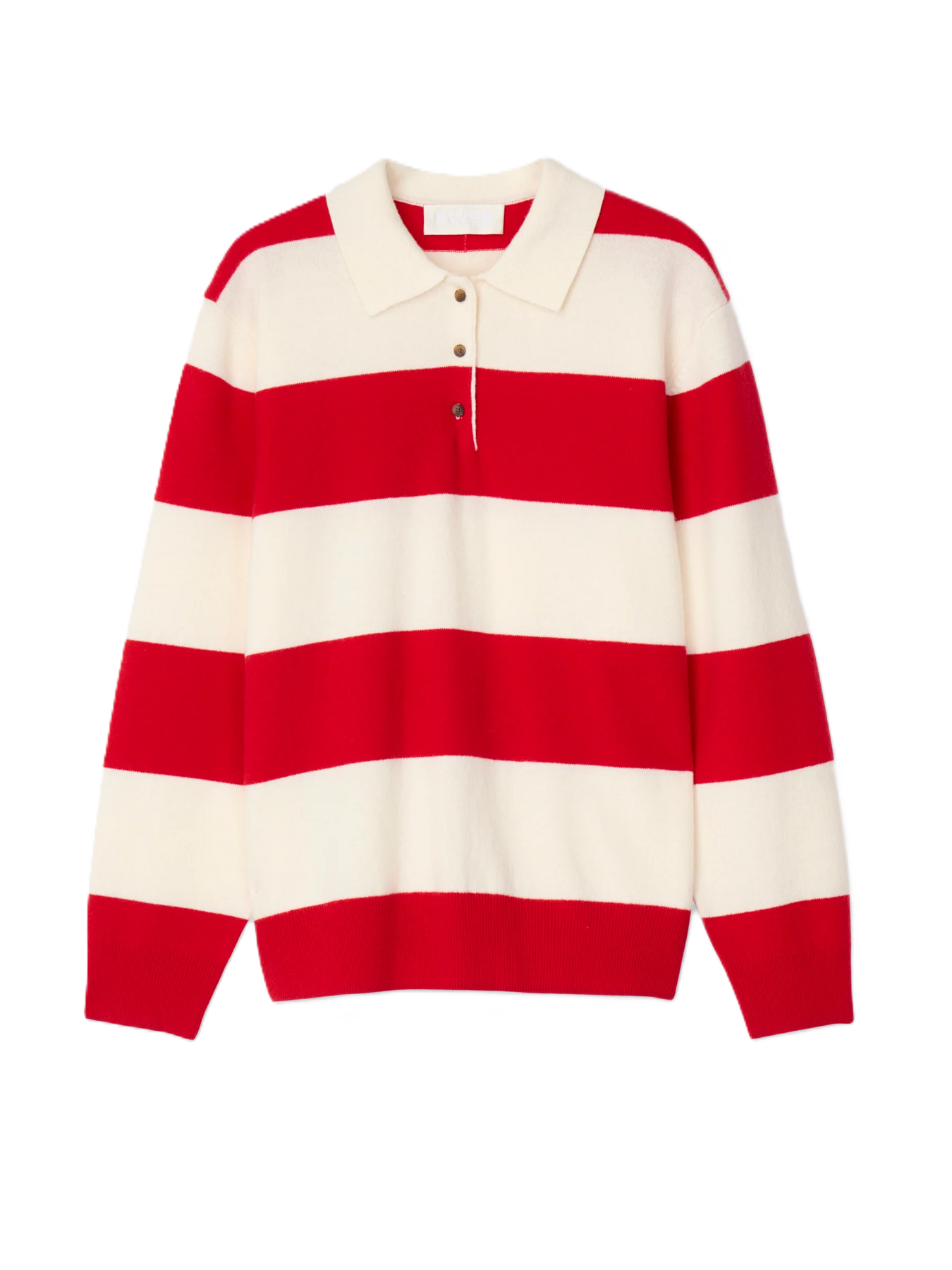 Estate Pique Sweater - Red Macadamia Stripe