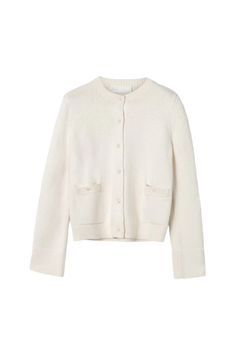 Structured Cotton Cardigan - Cream