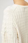 Crew Cable Knit Sweater - Whipped Cream