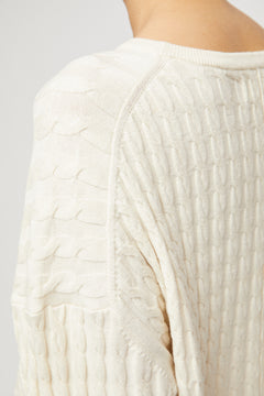 Crew Cable Knit Sweater - Whipped Cream