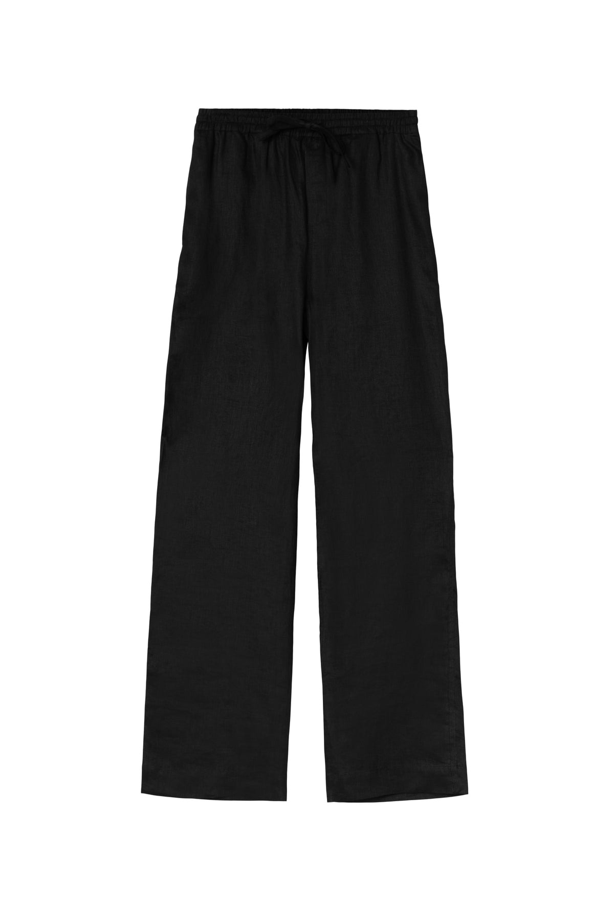 Linen Fisherman Trousers - Jet Black