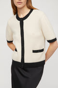 Toulouse Cardigan Tee - Buttermilk Black