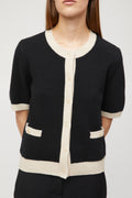 Toulouse Cardigan Tee - Black Buttermilk