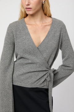 Ballet Wrap Cardigan - Mid Grey