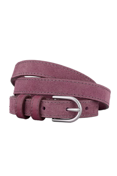 Suede Zoe Belt - Fig Red