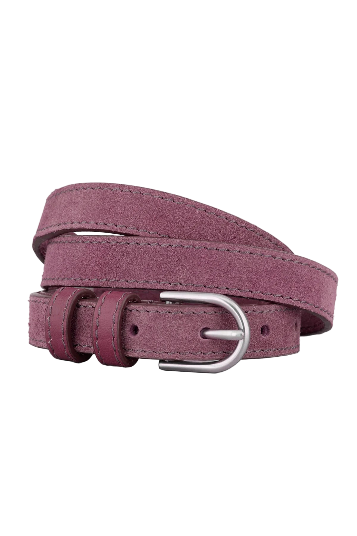 Suede Zoe Belt - Fig Red