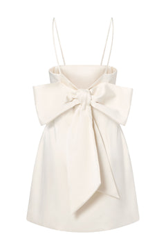 Florinna Slip Bow Mini Dress - Vanilla
