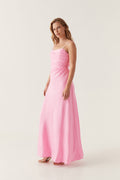Clarice Draped Maxi Dress - Bon Bon Pink