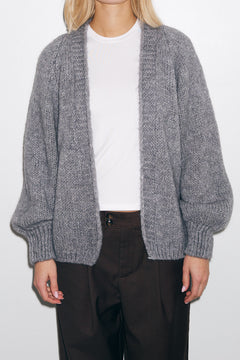 Fora Knit Cardigan - Dark Grey Melange
