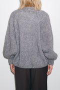 Fora Knit Kofta - Dark Grey Melange