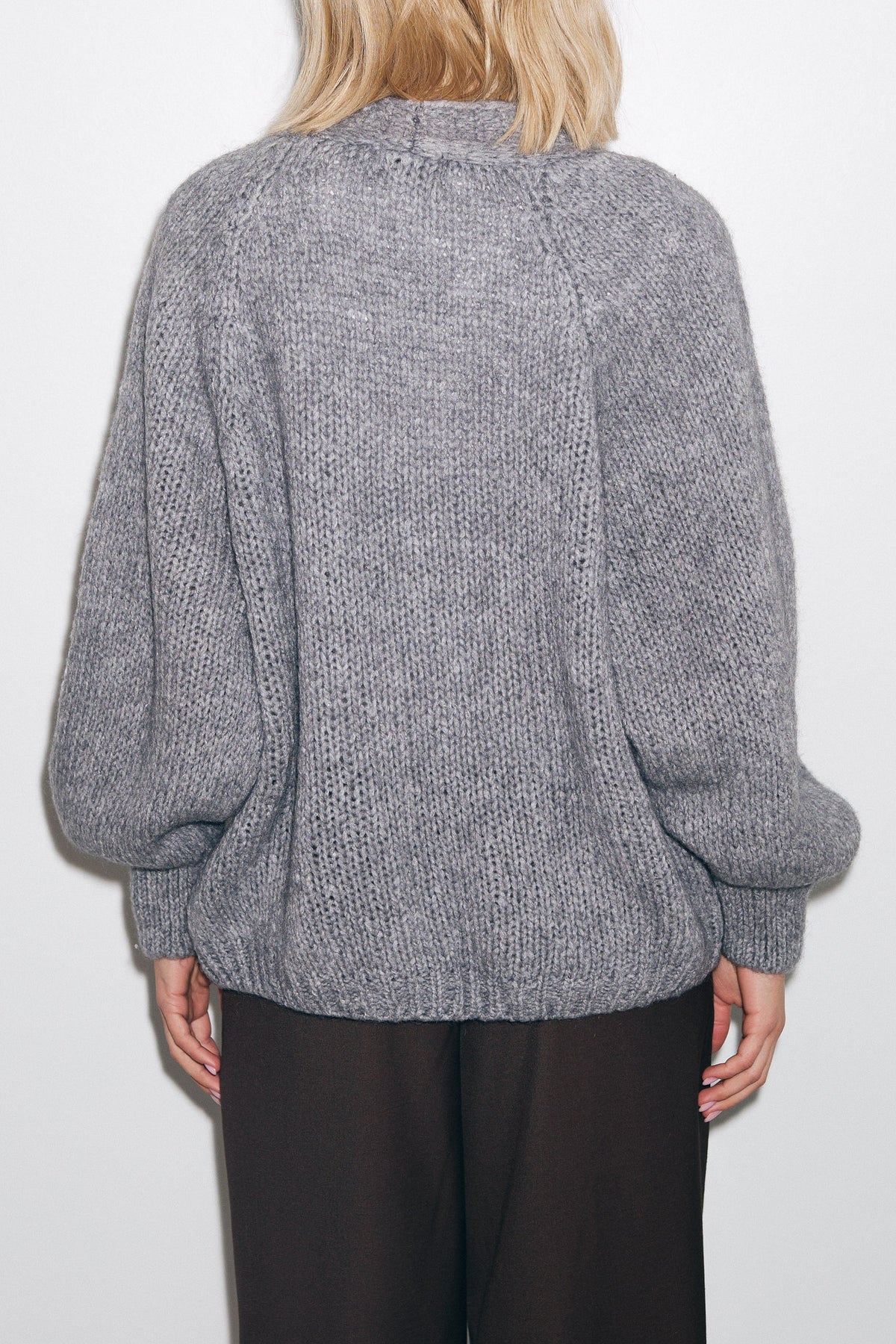 Fora Knit Kofta - Dark Grey Melange