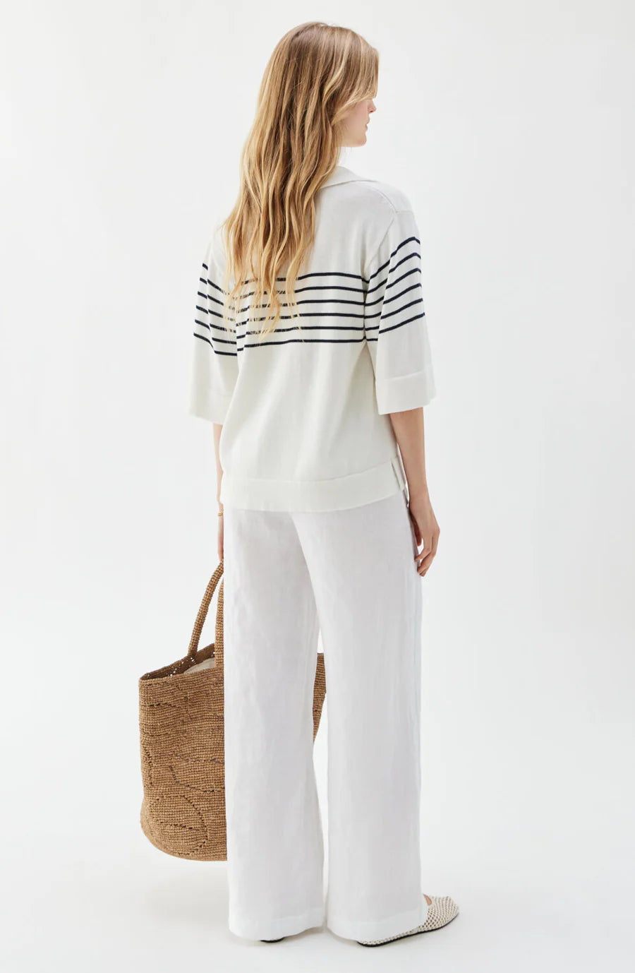 Pim Solid Trousers - White