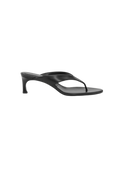 Kitten Heel Leather Mule - Svart