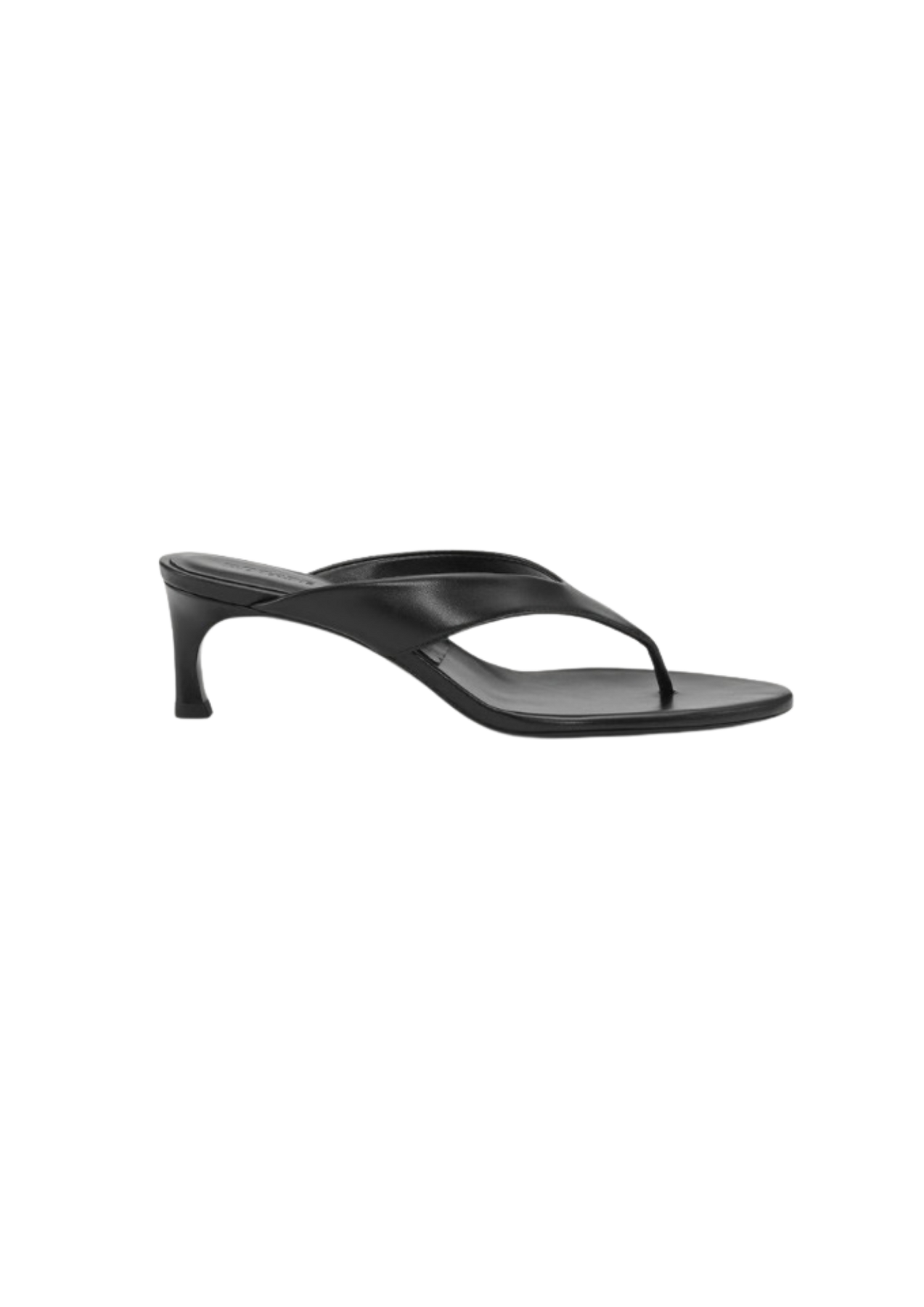 Kitten Heel Leather Mule - Svart
