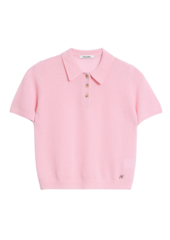 Cashmere Short Sleeve Polo - Pink