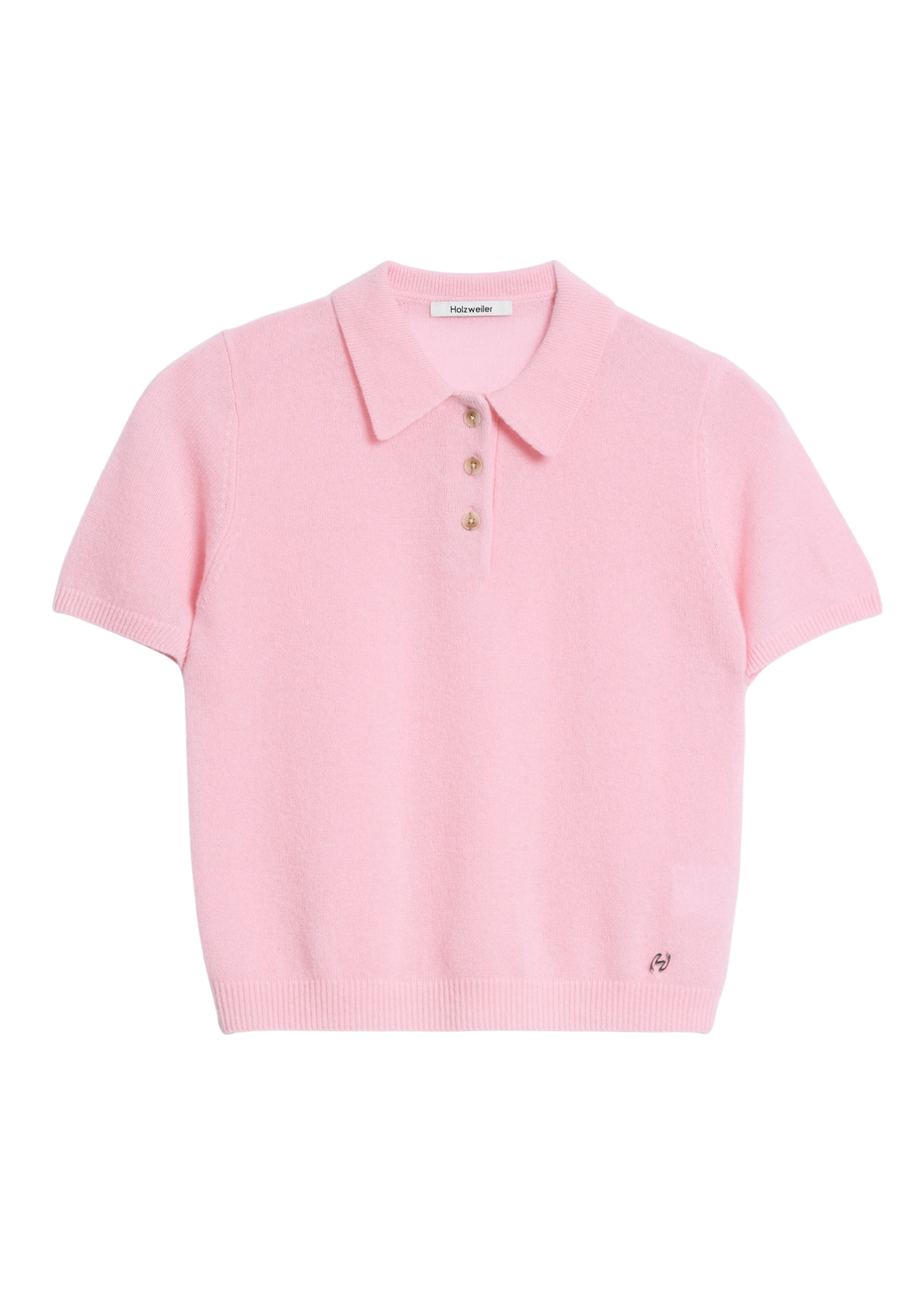 Cashmere Short Sleeve Polo - Rosa