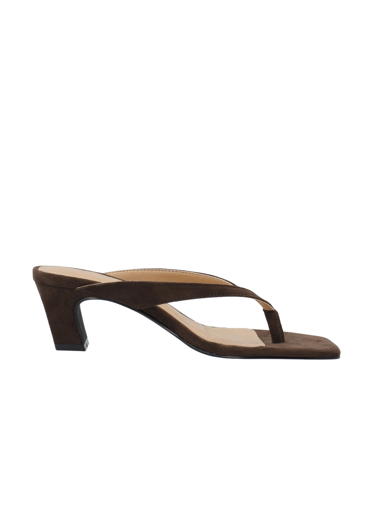Biaspice Toe Post Faux Suede - Brun