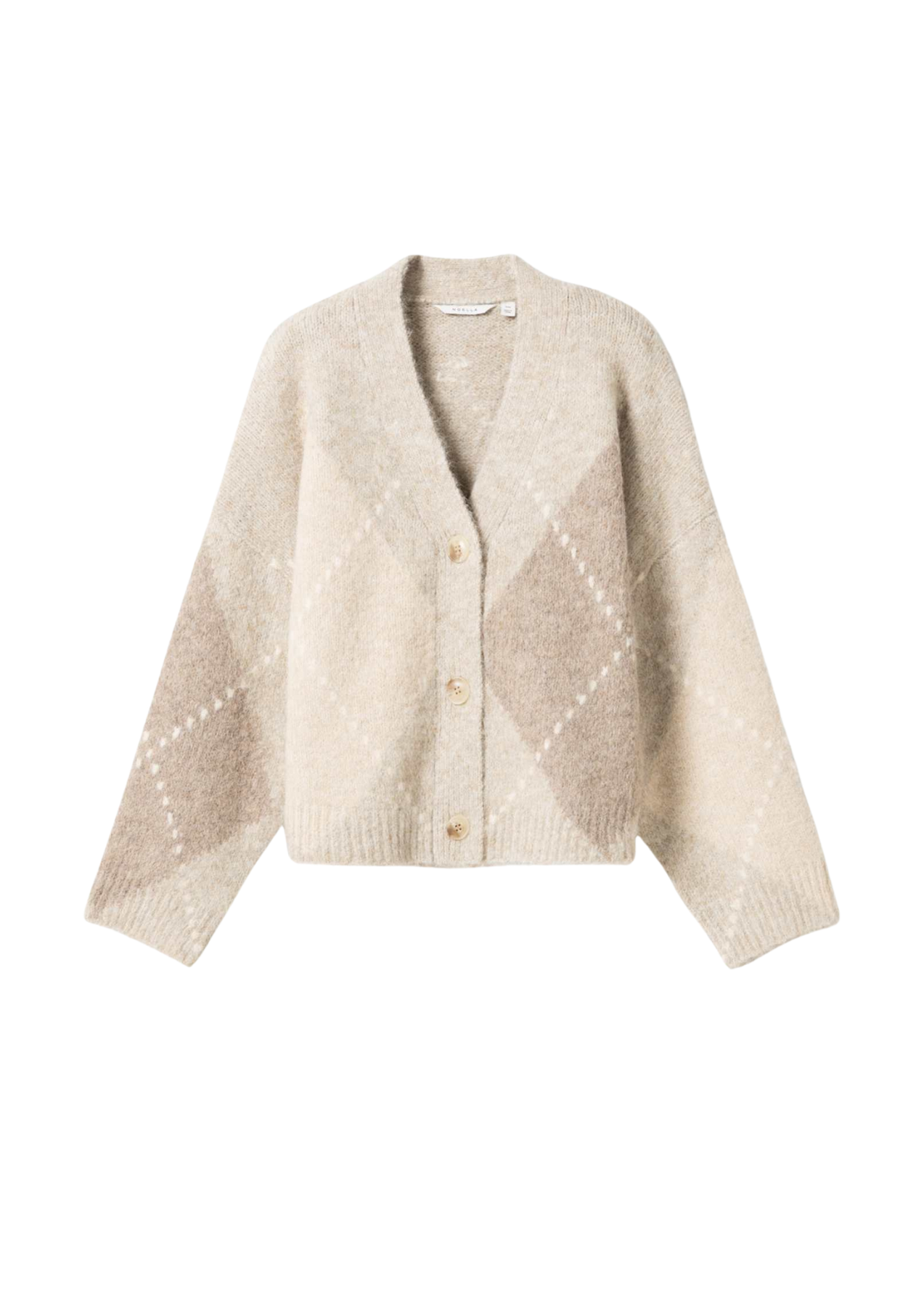 N-Laiana Stickad Kofta - Beige Mix