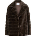Bailey Faux Fur Coat Short - Mörkbrun