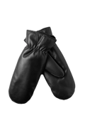 Francoise Leather Mittens - Jet Black
