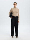 Ingrid Ls Knit Wool Blend Roll Neck - Island Fossil Melange