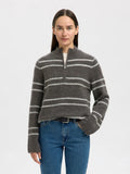 Lulu LS Knit Half Zip - Medium Grey Melange